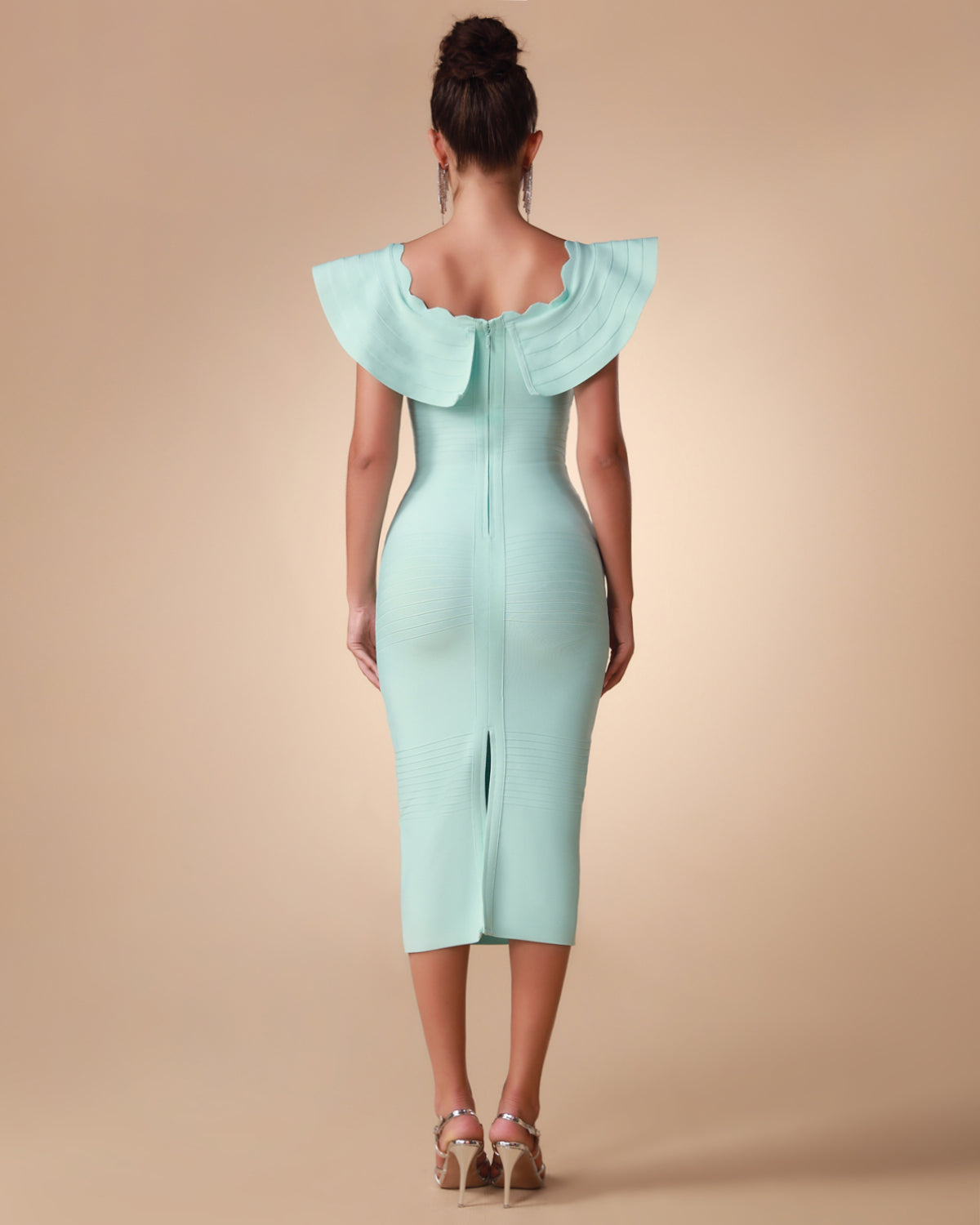 Off Shoulder Midi Bandage Dress