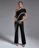 Elegant Goddess One Shoulder Bandage Jumpsuit