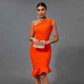 One Shoulder Fishtail Bandage Dress