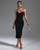 Strappy Mesh Midi Bandage Dress