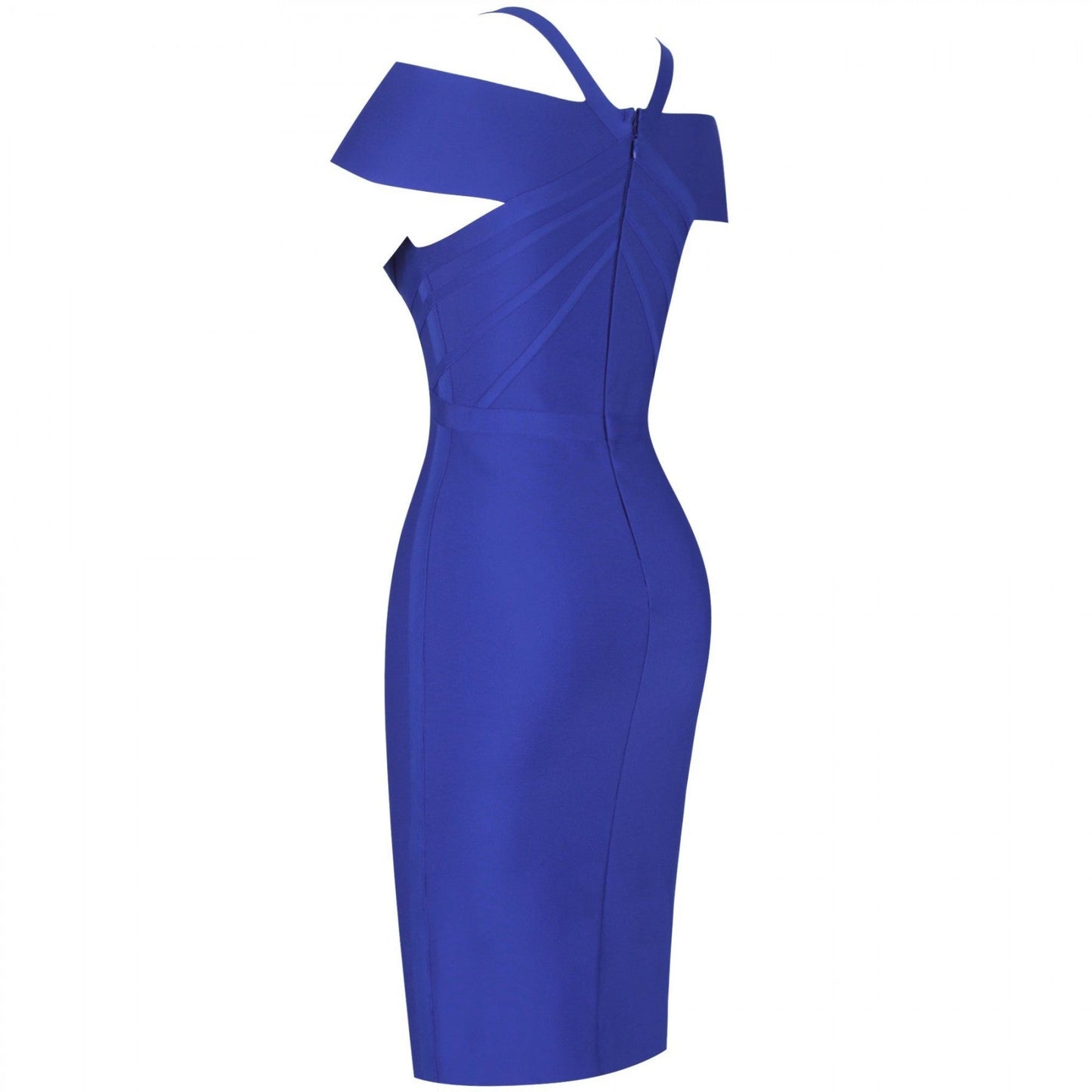 V Neck Mid Sleeve Striped Over Knee Bandage Dress PF19089 36 in wolddress