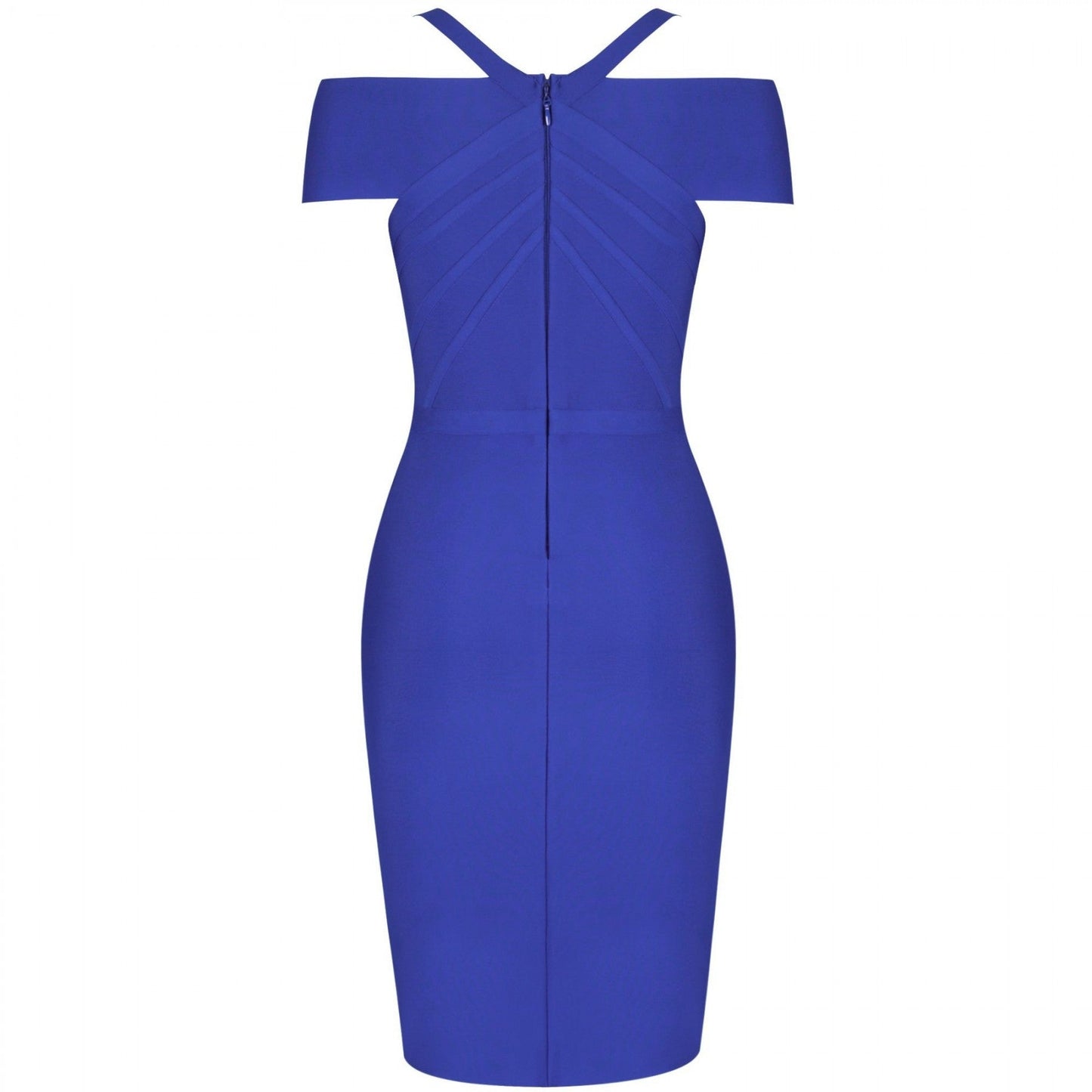 V Neck Mid Sleeve Striped Over Knee Bandage Dress PF19089 37 in wolddress