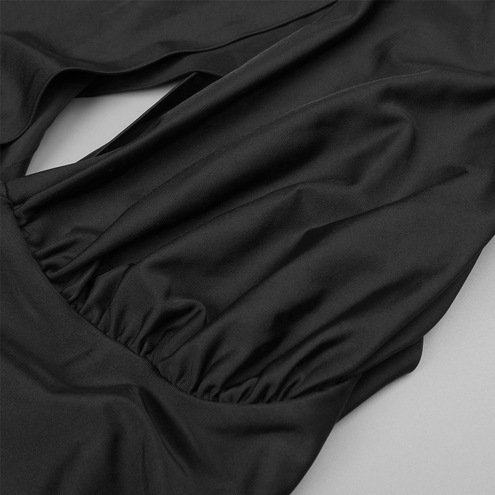 Round Neck Long Sleeve Cut Out Maxi Dress BD2511