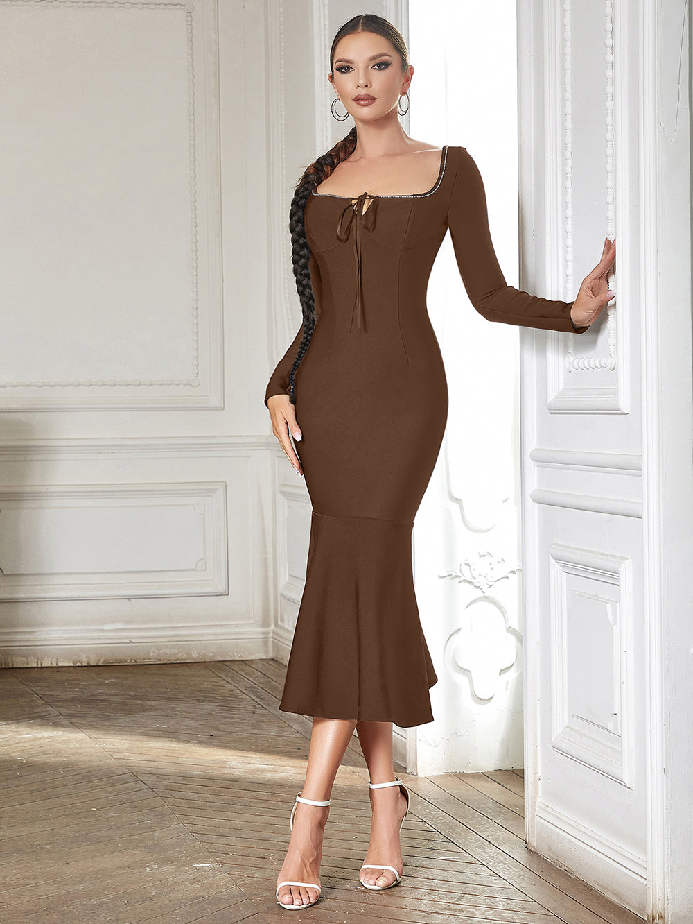 Brown Bandage Dress HB00770