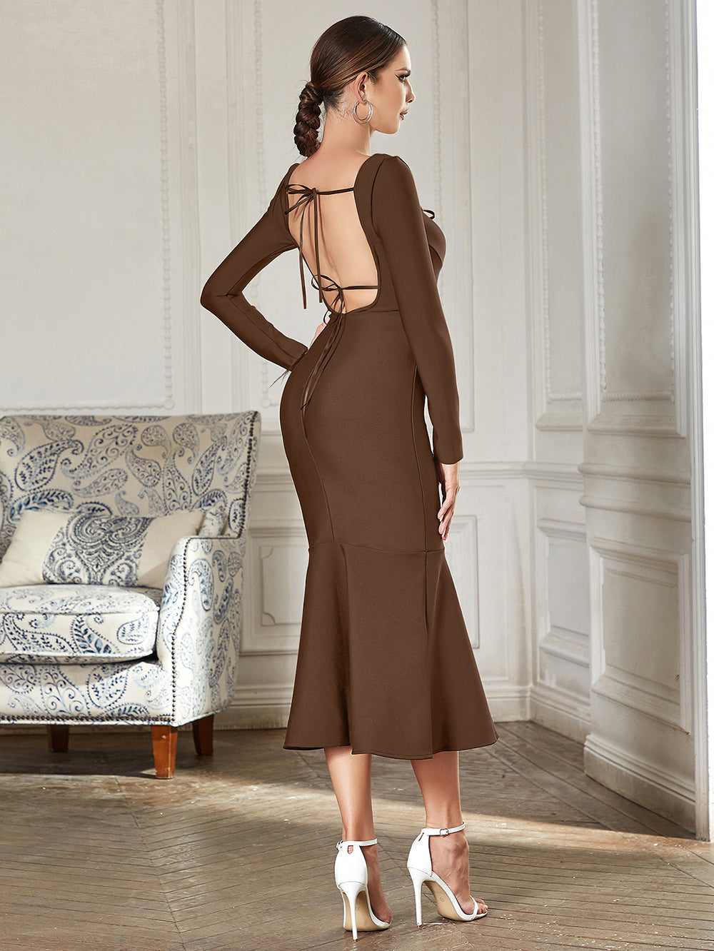 Brown Bandage Dress HB00770
