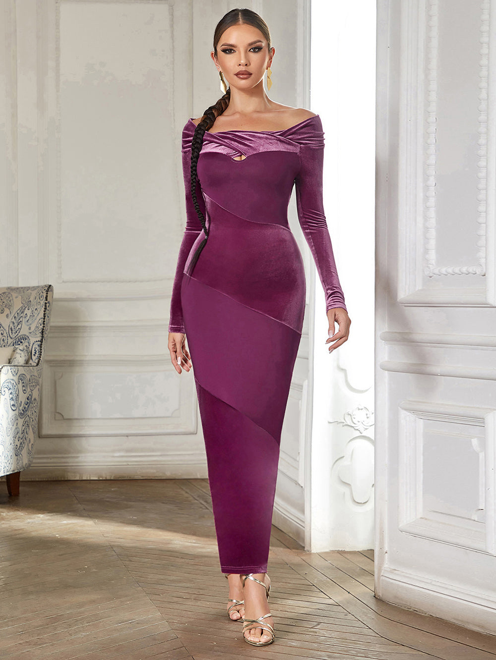 Purple Red Bodycon Dress HB03410