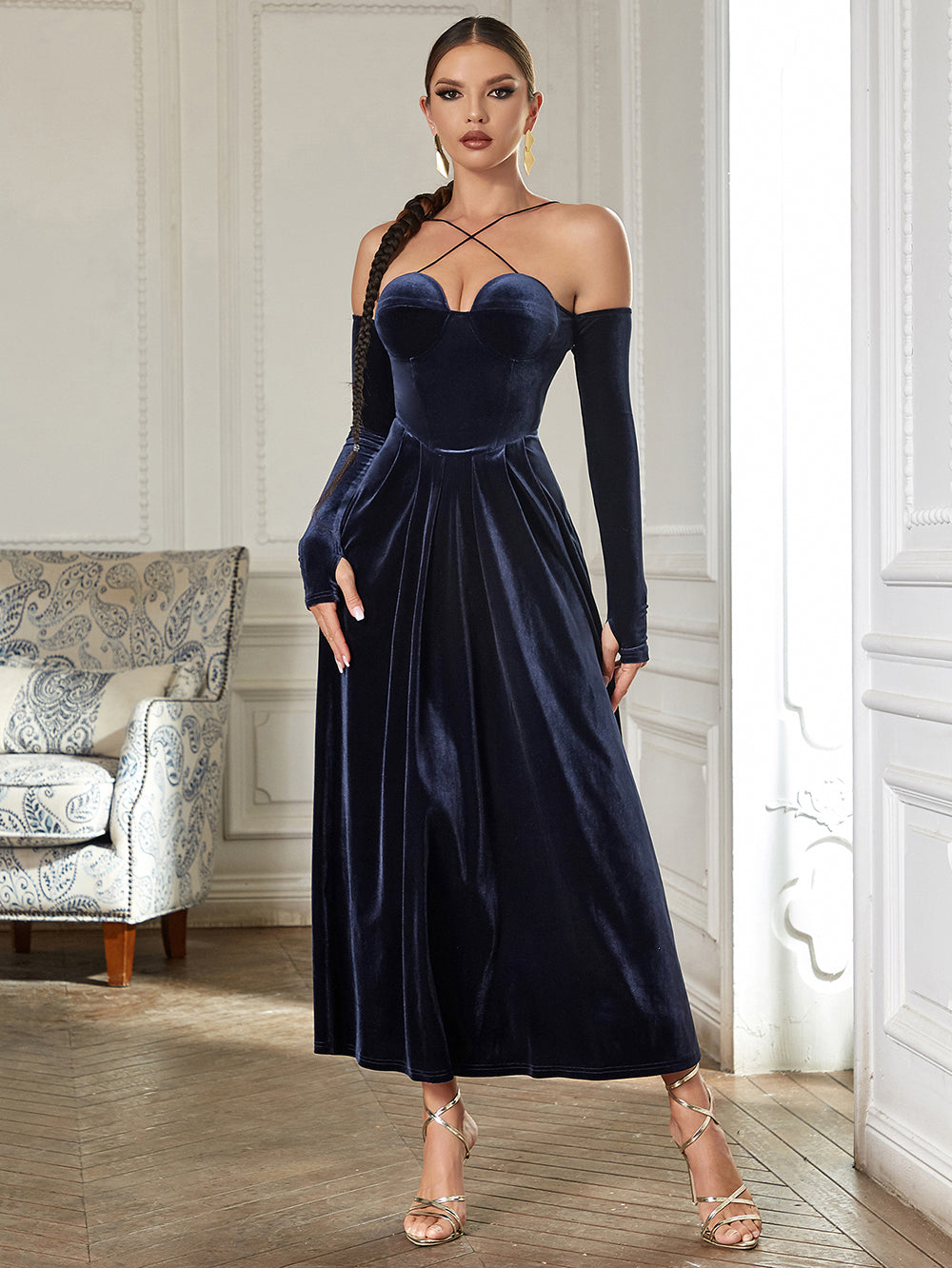 Purple Blue Bodycon Dress HB0362