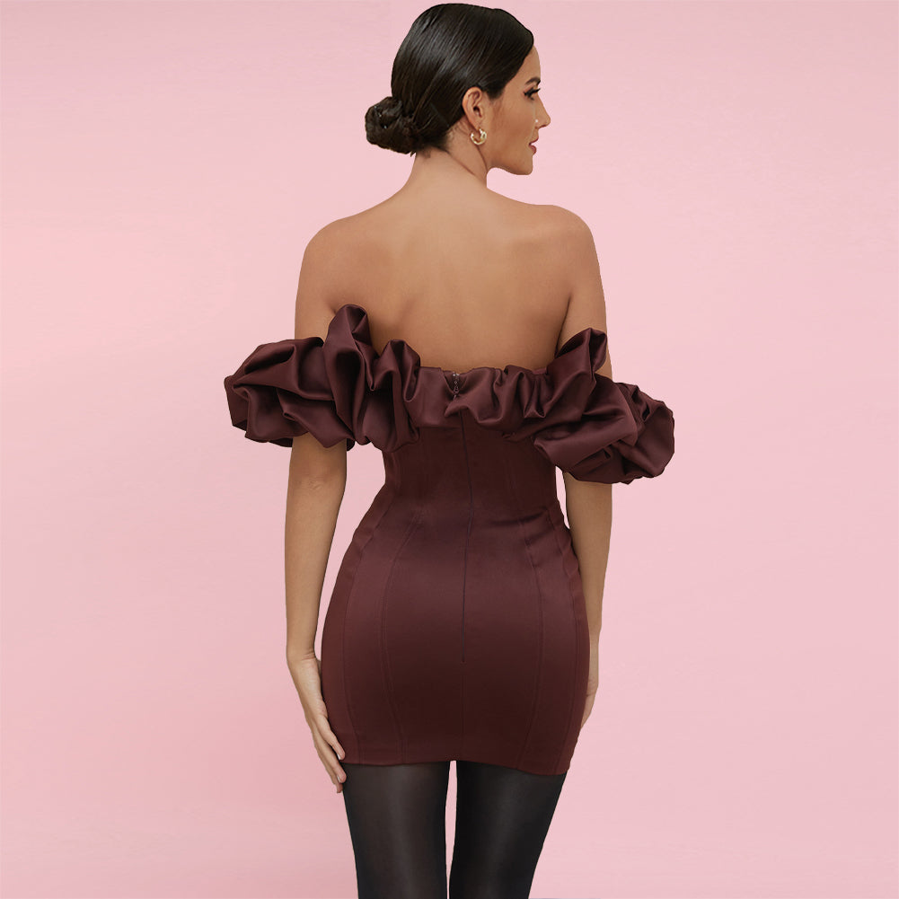 Wine Bodycon Dress HL8218 2