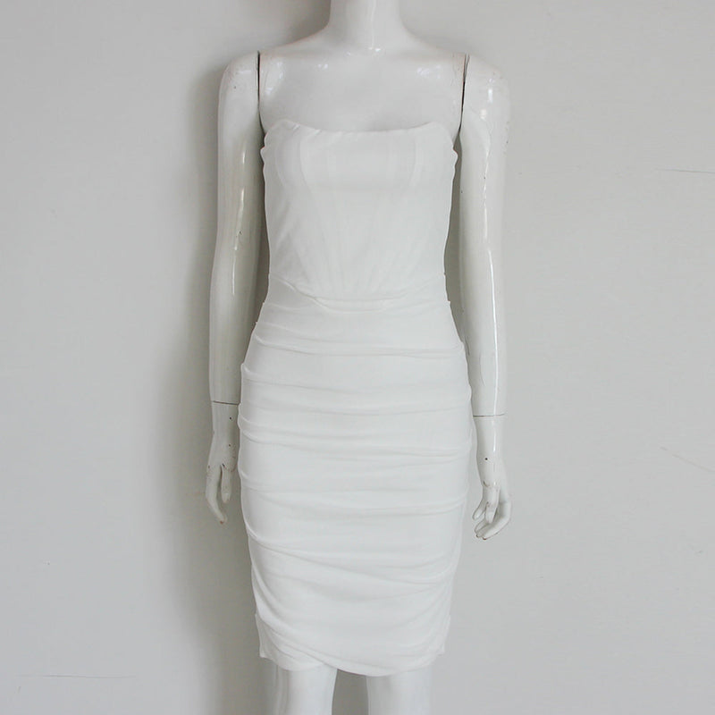 White Bandage Dress HL8256 5