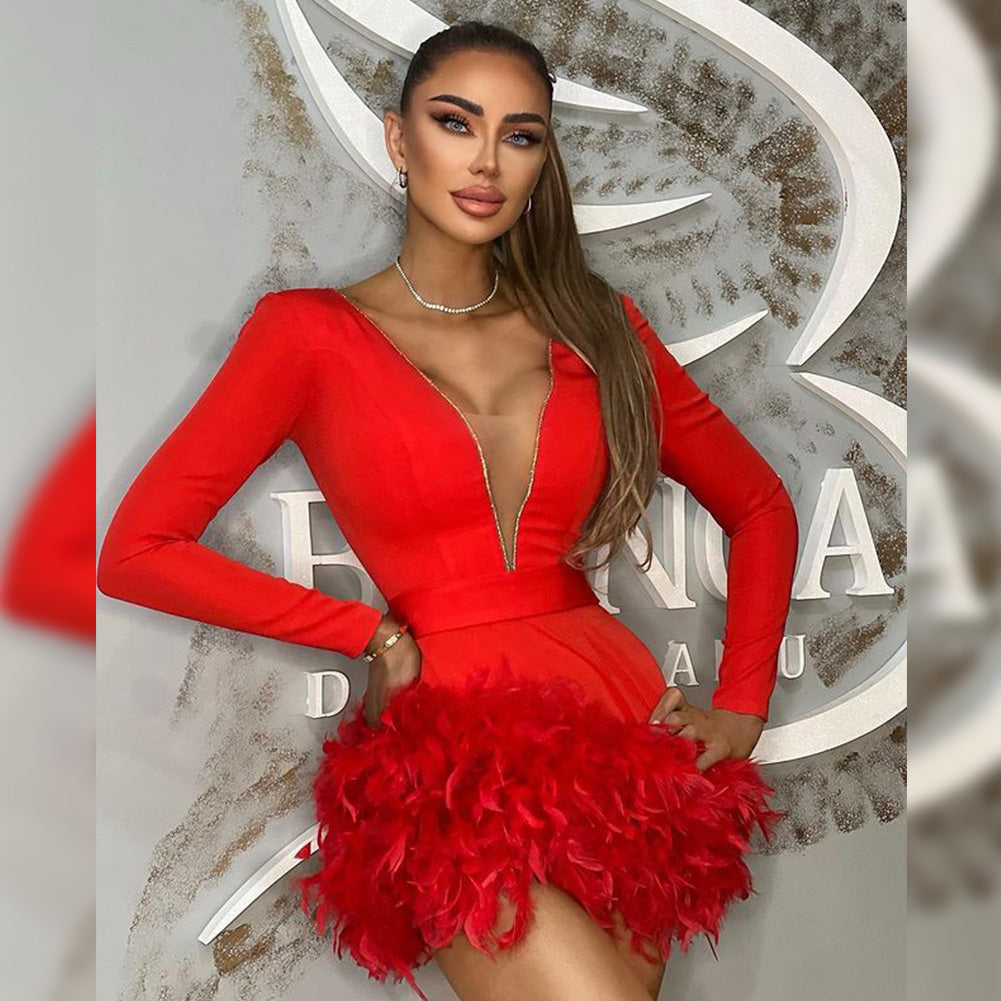 Red Bandage Dress HL9113 1
