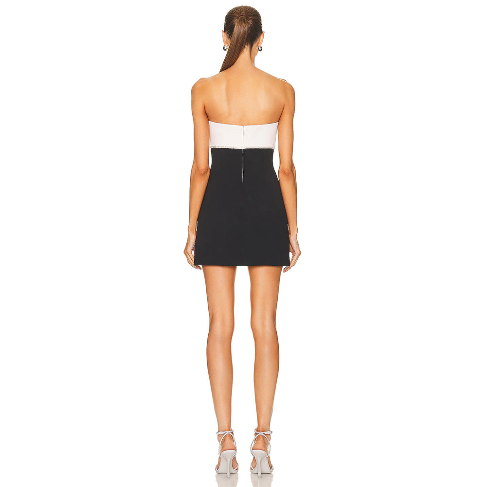 Black White Bandage Dress HL9210 3
