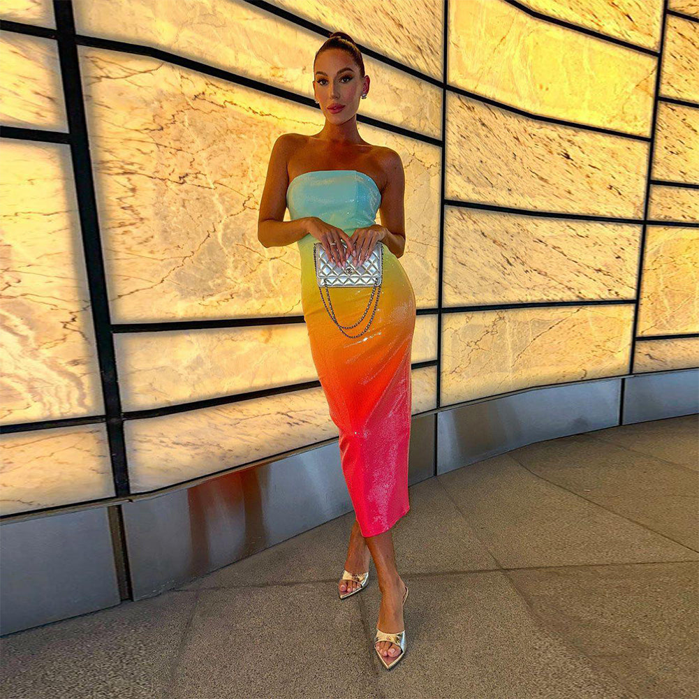 Yellow Bodycon Dress HL9249