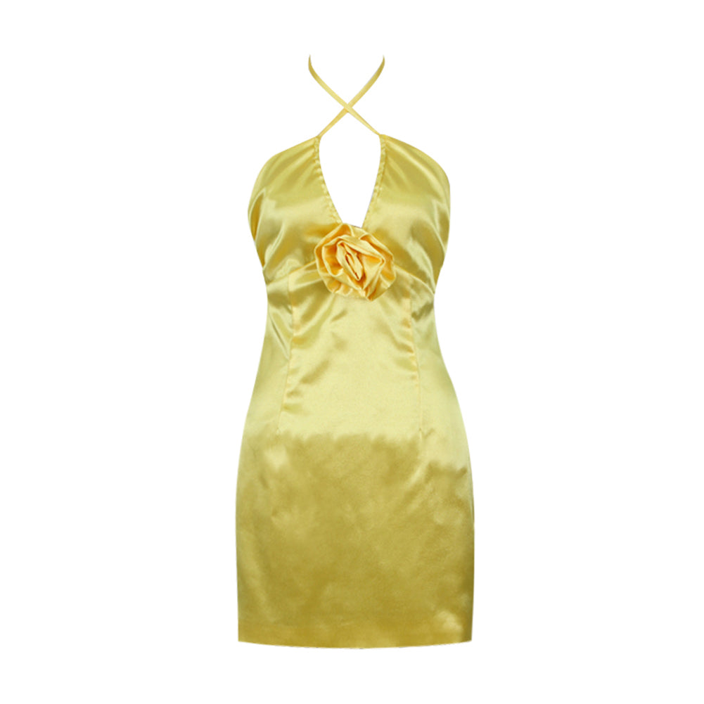Yellow Bodycon Dress HL9337