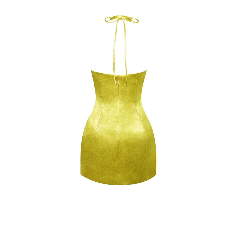 Halter Sleeveless Backless Mini Bodycon Dress HL9337