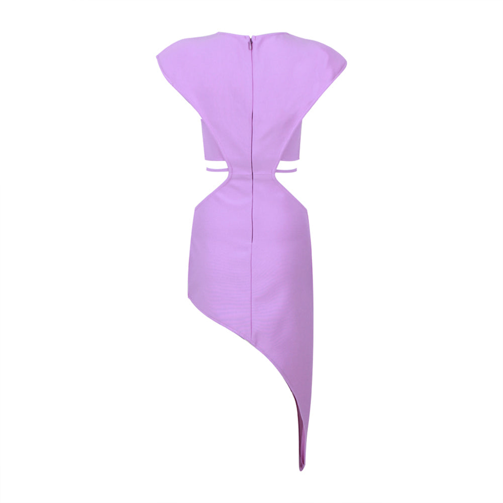 Round Neck Sleeveless Exposed Waist Bandage Dress HL9387