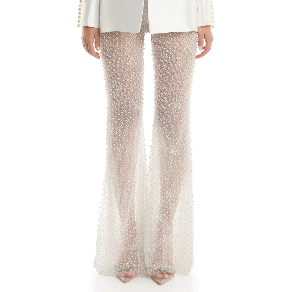 V Neck Long Sleeve Pearl Bodycon Set HL9397