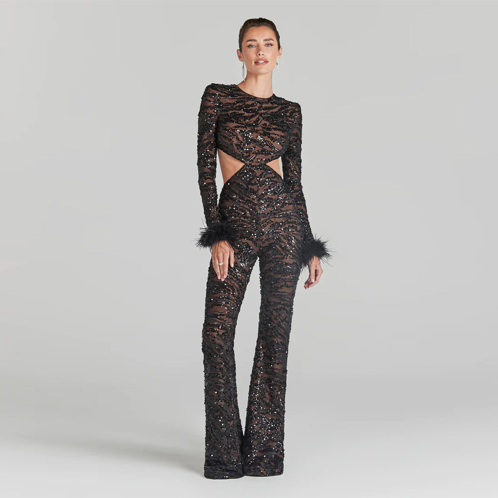 Black Bodycon Jumpsuit HL9448