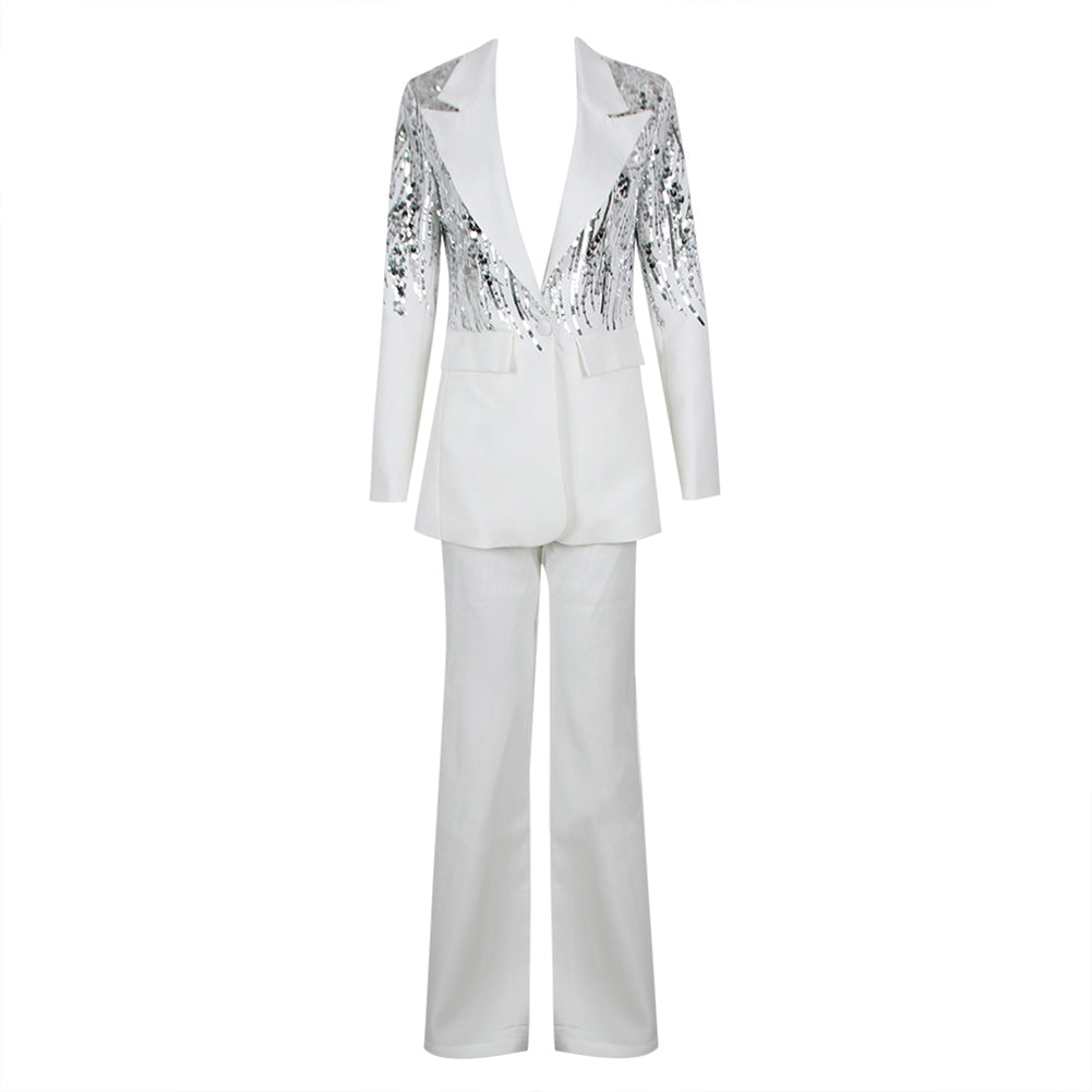 White Bodycon Suit HL9450