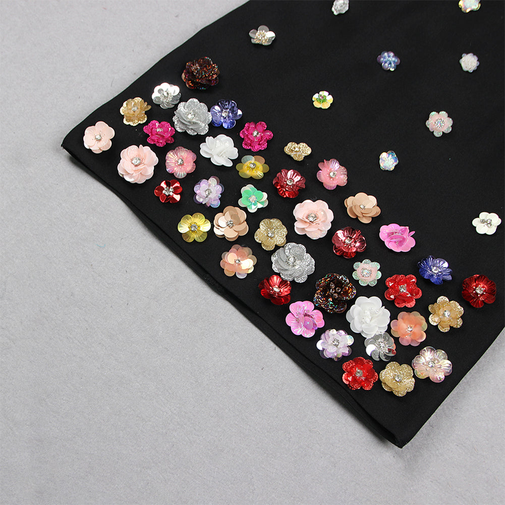 Halter Sleeveless Sequins Mini Bandage Dress HL9502