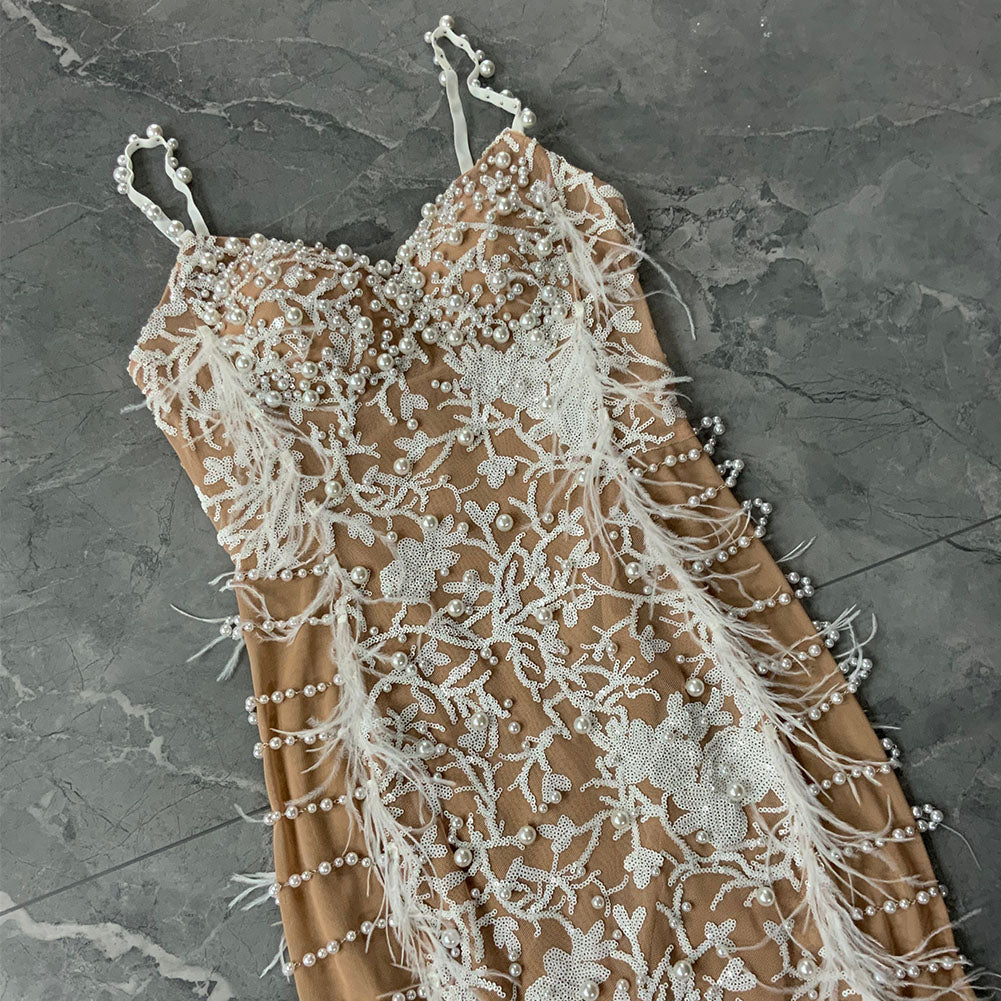 Apricot White Bodycon Dress HT2973 2