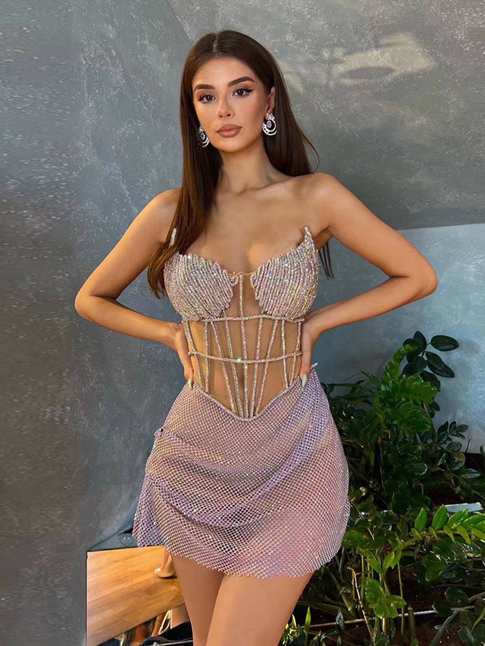 Light Pink Bodycon Dress HT3039