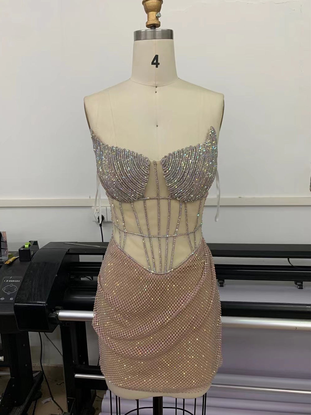 Light Pink Bodycon Dress HT3039
