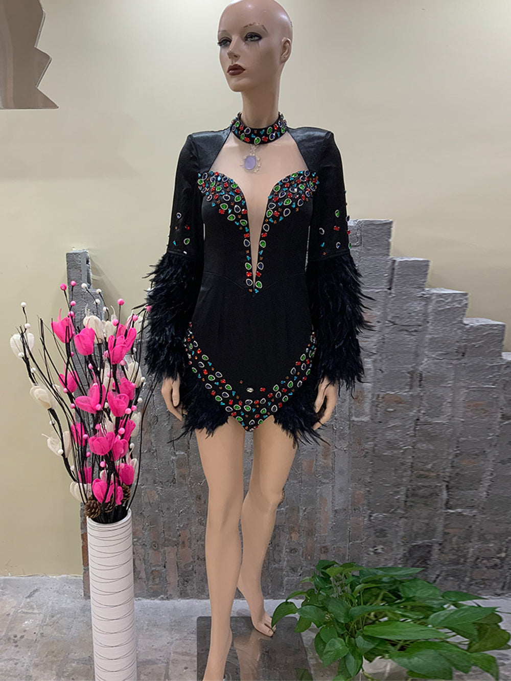 Black Bodycon Dress HT873