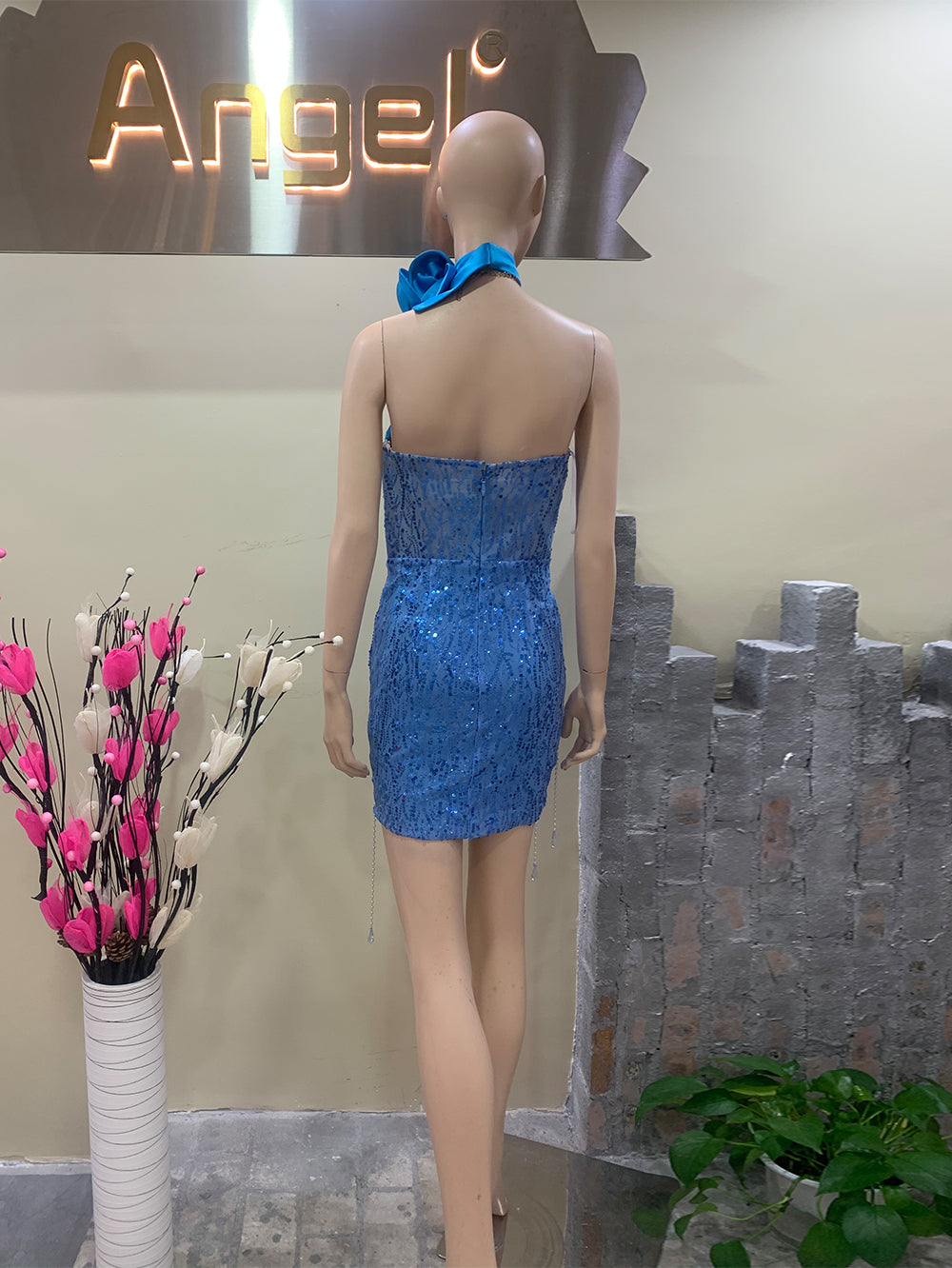 Blue Bodycon Dress HT882