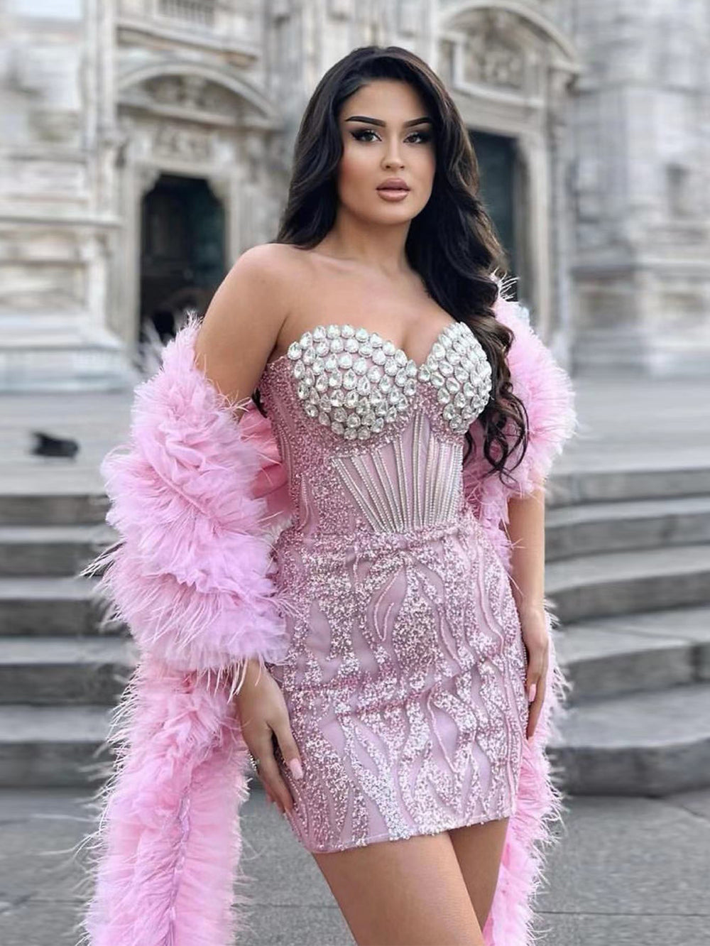 Pink Bodycon Dress HT883