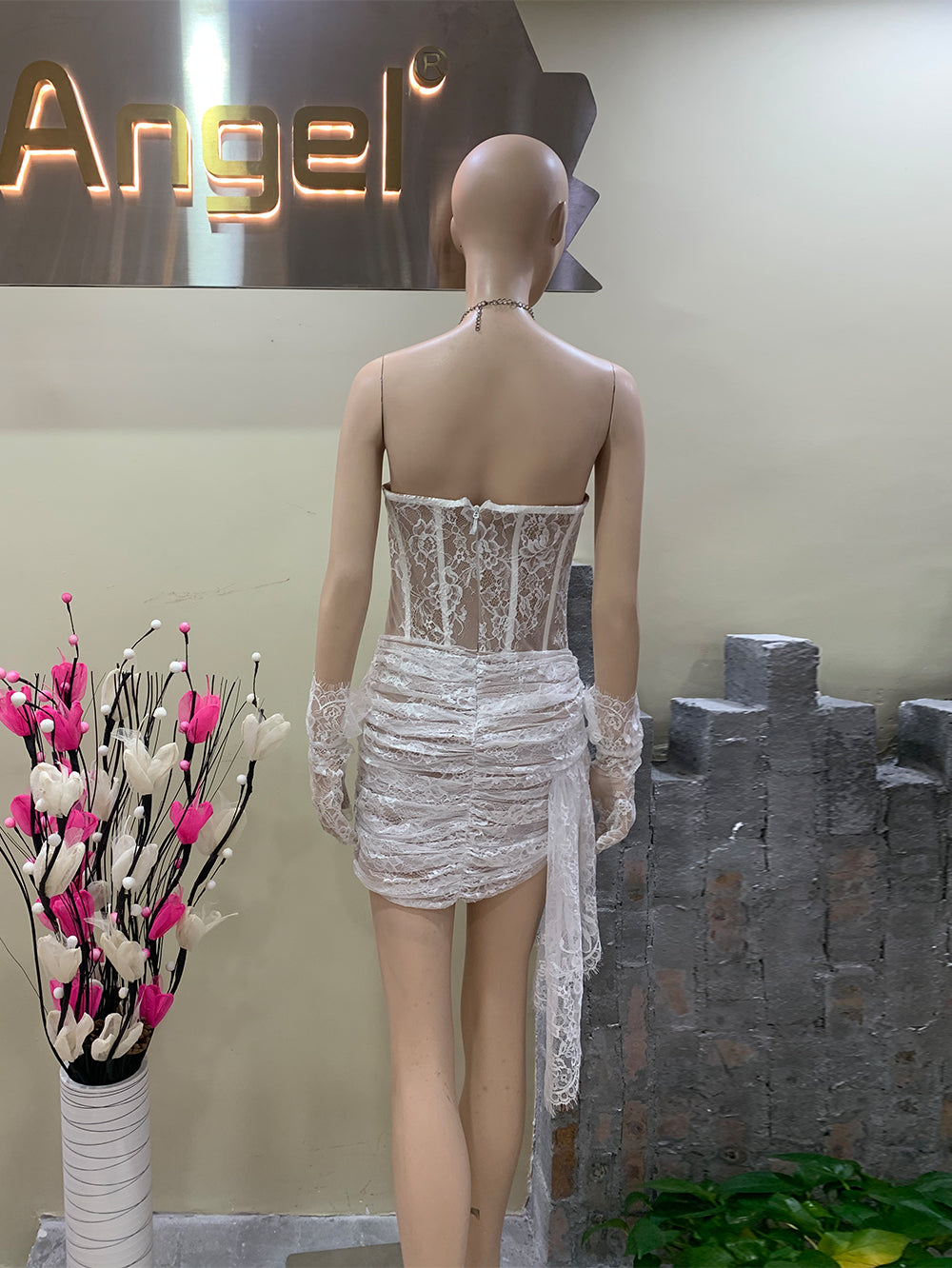 White Bodycon Dress HT961