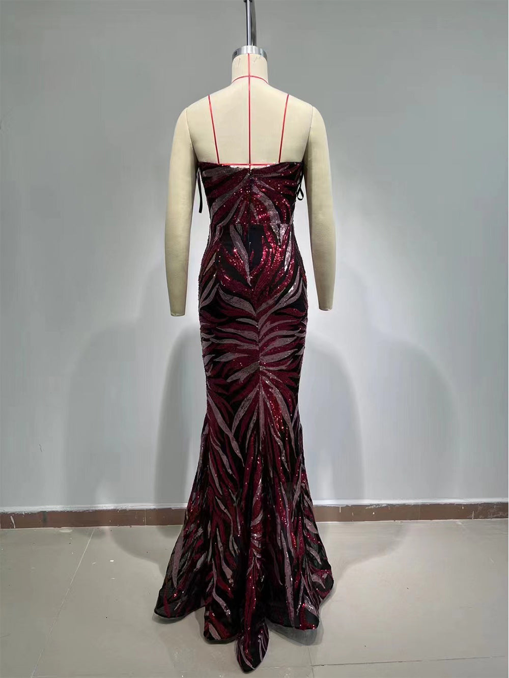 Wine Red Bodycon Dress HT996