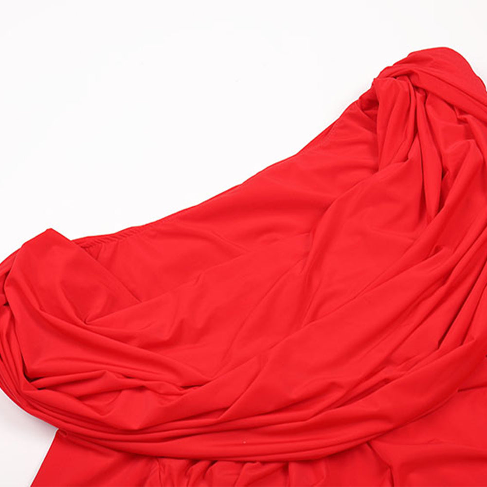 Round Neck Long Sleeve Wrinkled Mini Dress KLYF1027