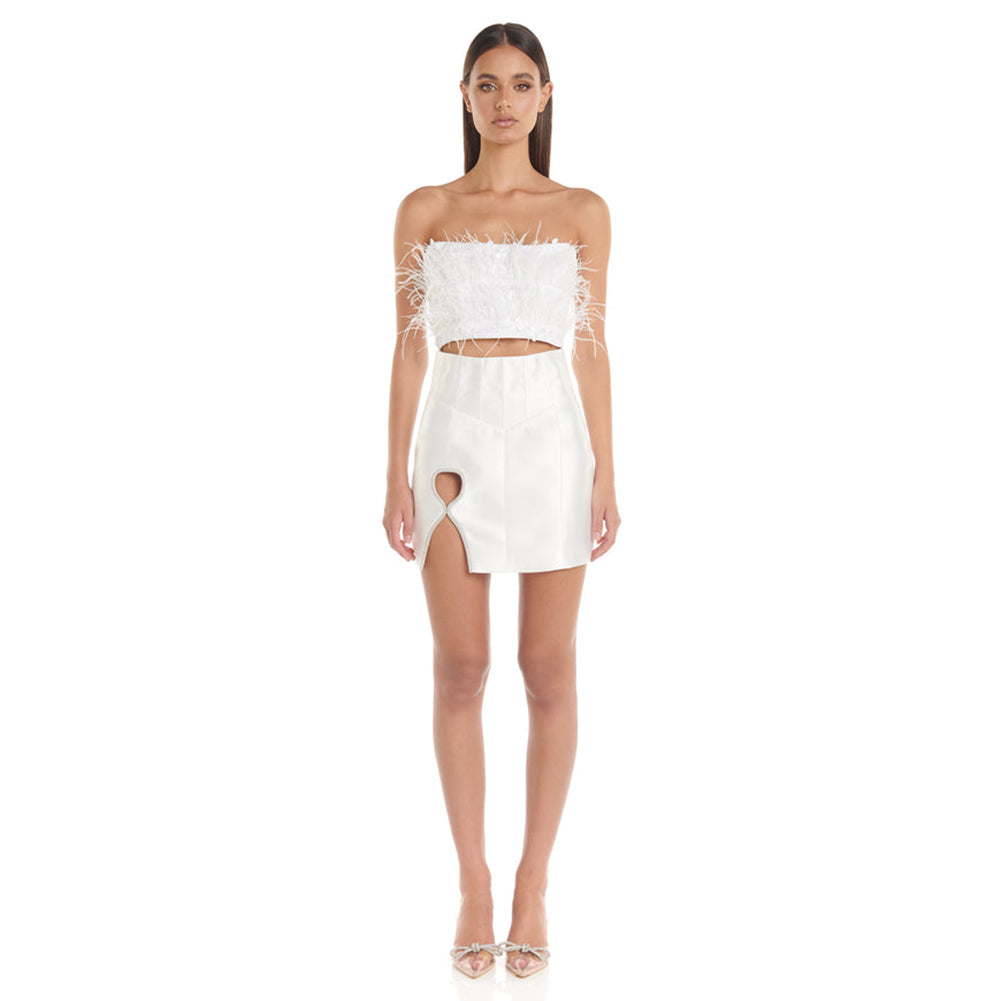 White Bodycon Set KLYF814 1