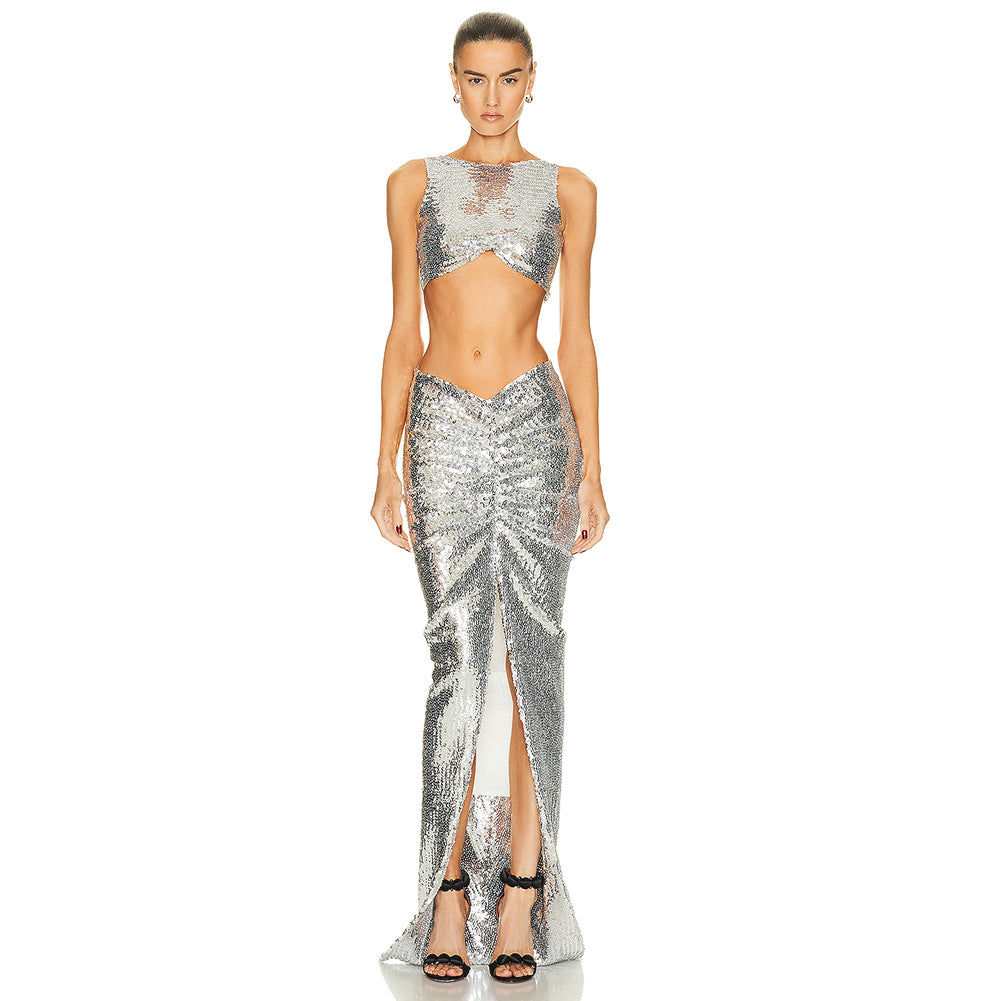 Silver Bodycon Set KLYF823 1