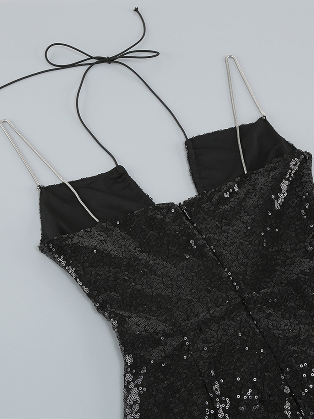 Strappy Sleeveless Sequins Maxi Dress KLYF868