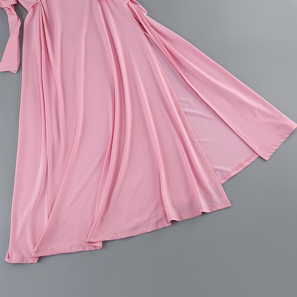 V Neck Long Sleeve Cut Out Maxi Dress KLYF880