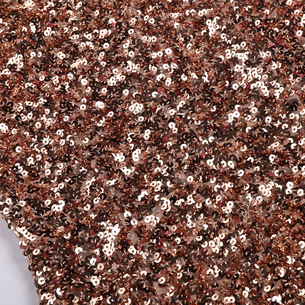 Round Neck Sleeveless Sequins Mini Dress KLYF902