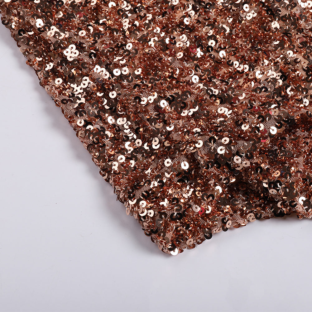 Round Neck Sleeveless Sequins Mini Dress KLYF902