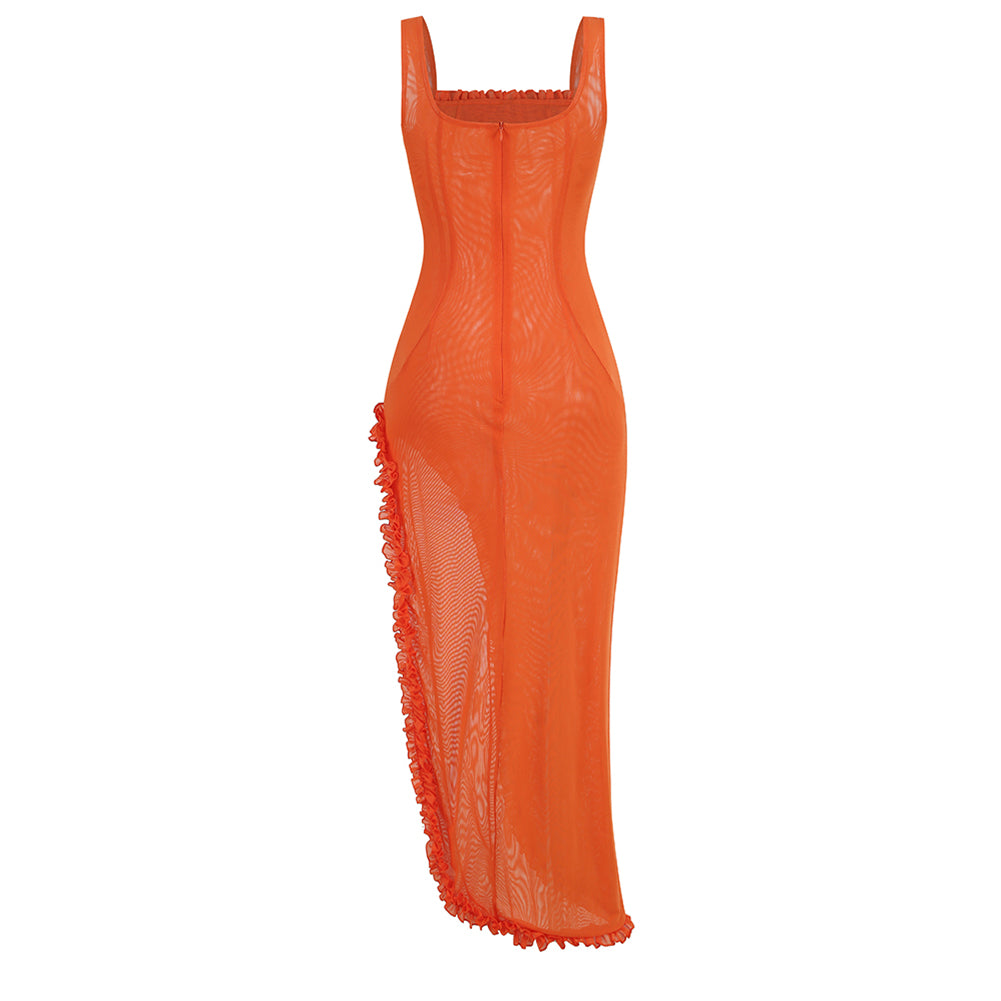 Strappy Sleeveless Mesh Dress KLYF907