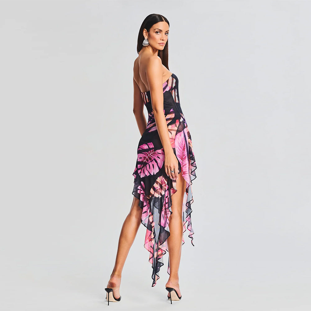 Strapless Sleeveless Irregular Dress KLYF914