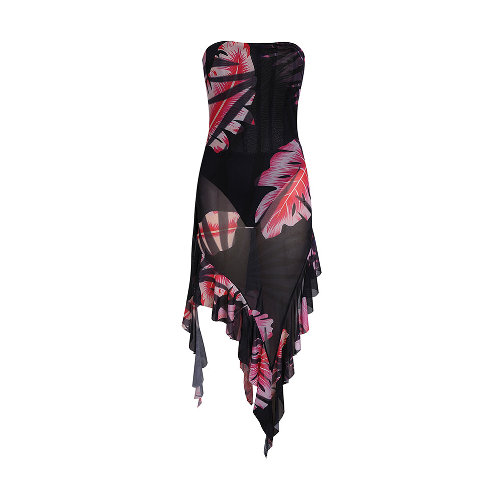 Strapless Sleeveless Irregular Dress KLYF914
