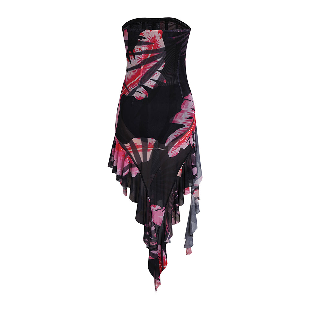Strapless Sleeveless Irregular Dress KLYF914