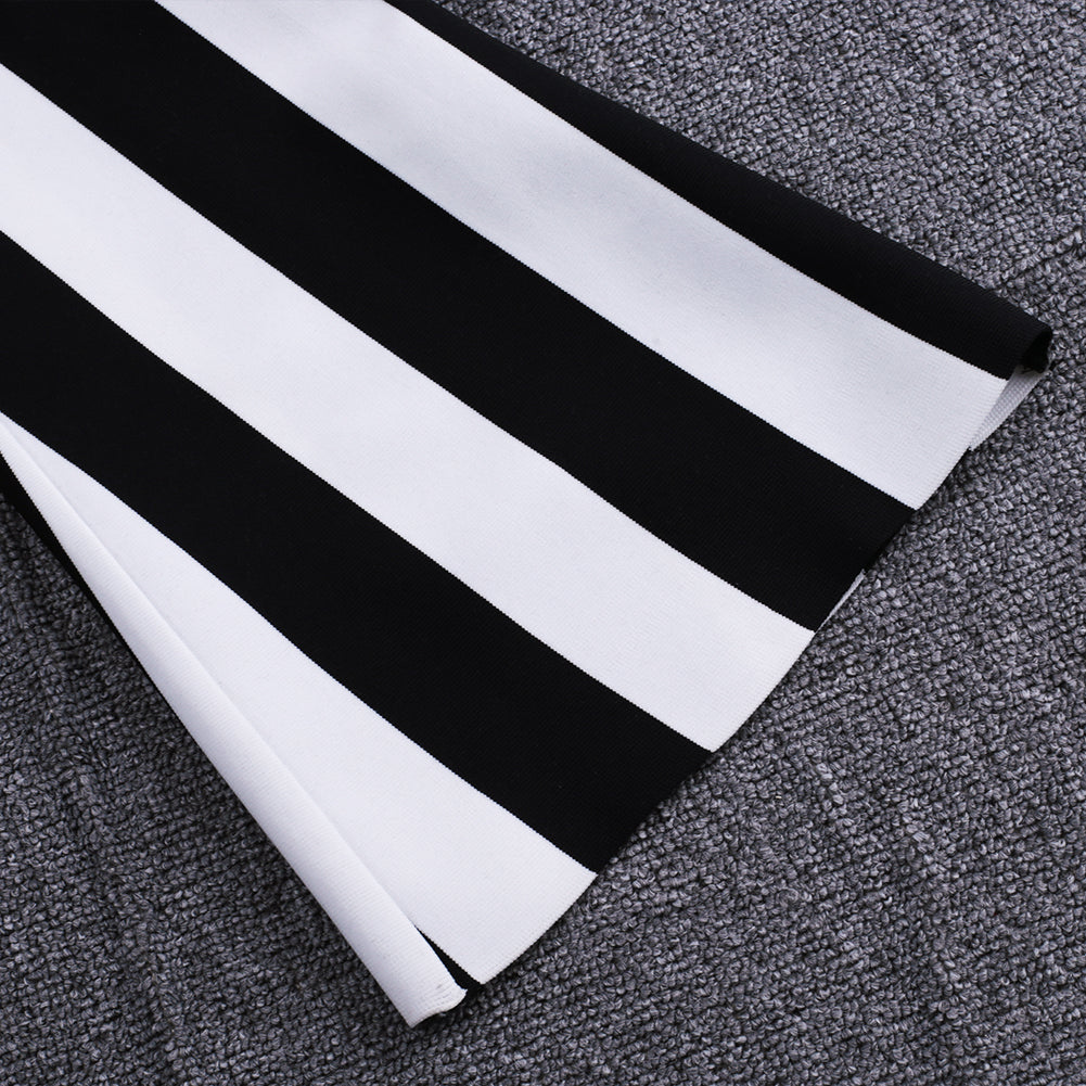 Strapless Sleeveless Striped Bandage Set PP21424