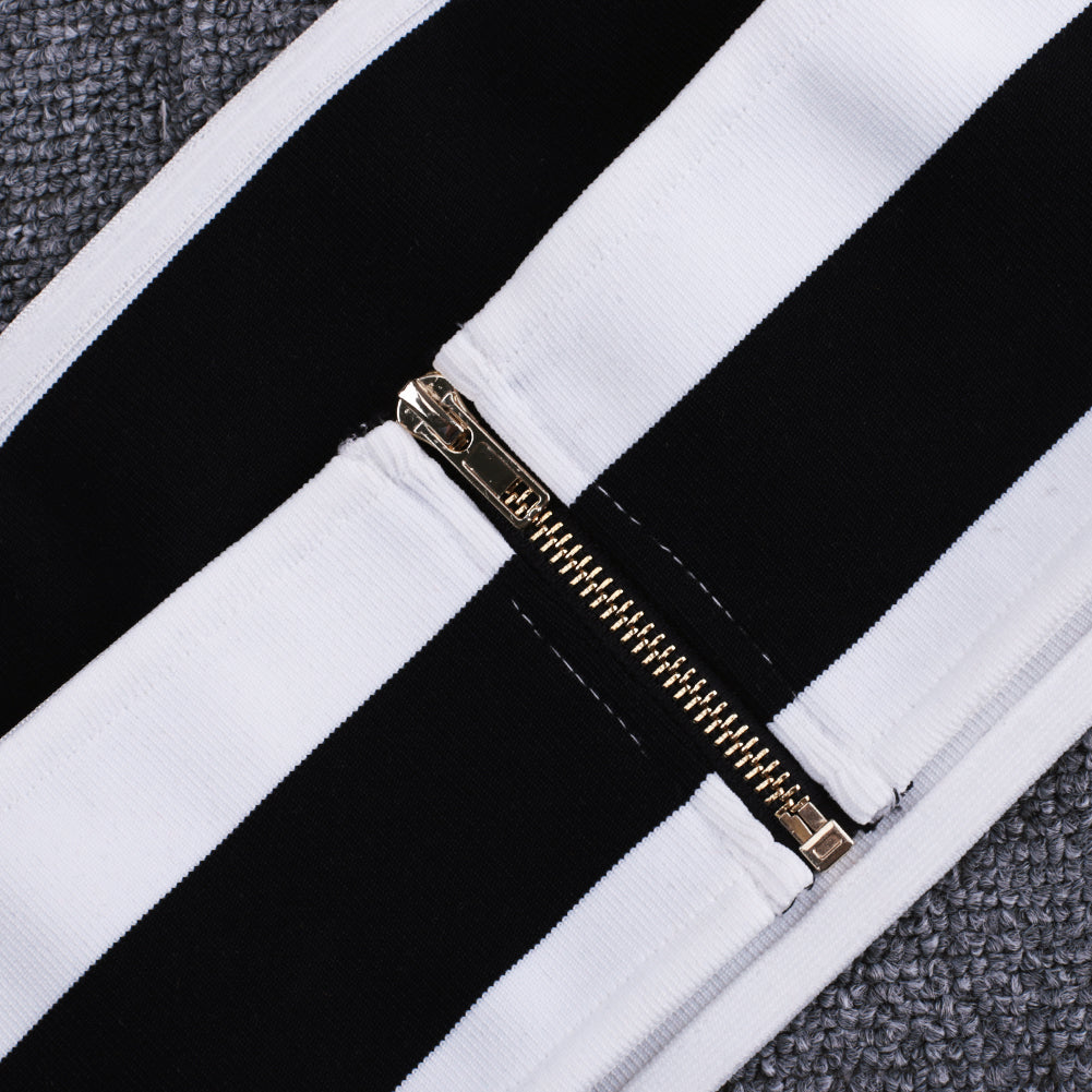 Strapless Sleeveless Striped Bandage Set PP21424