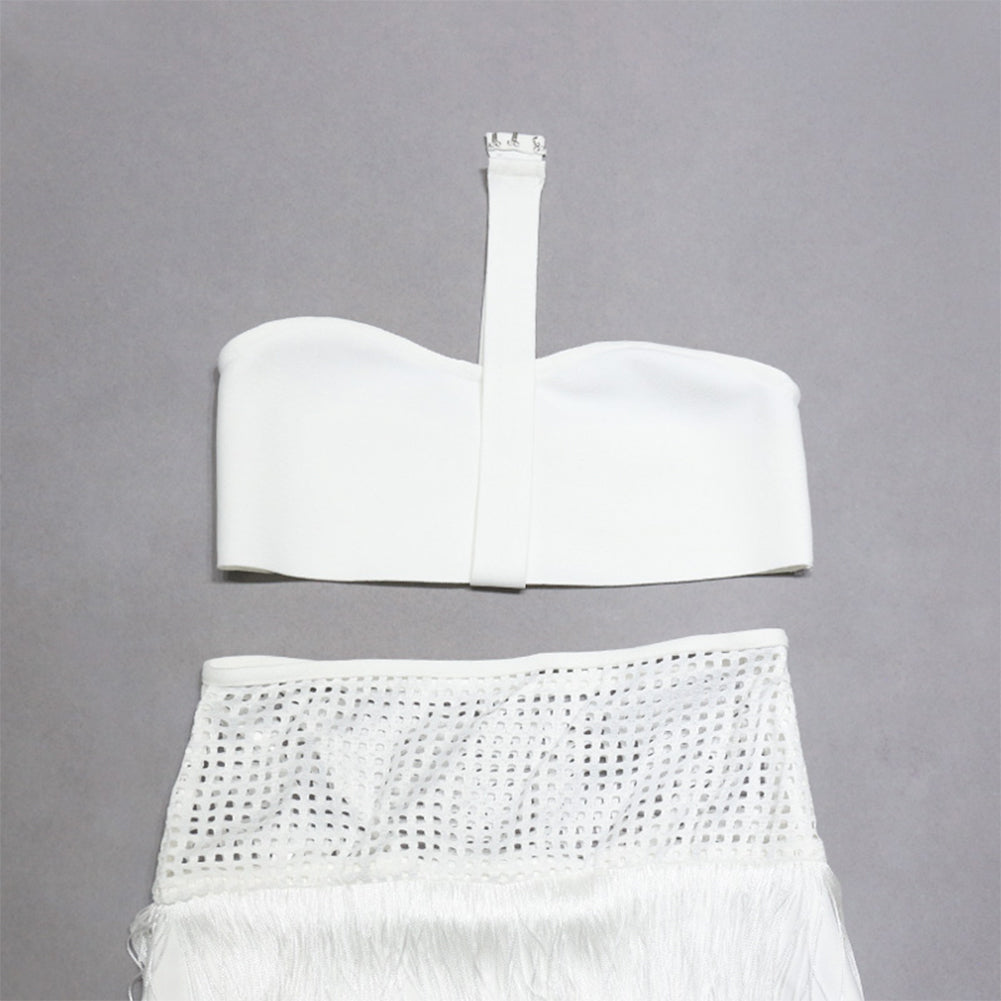 Halter Sleeveless Tassels Bandage Set PZC2351