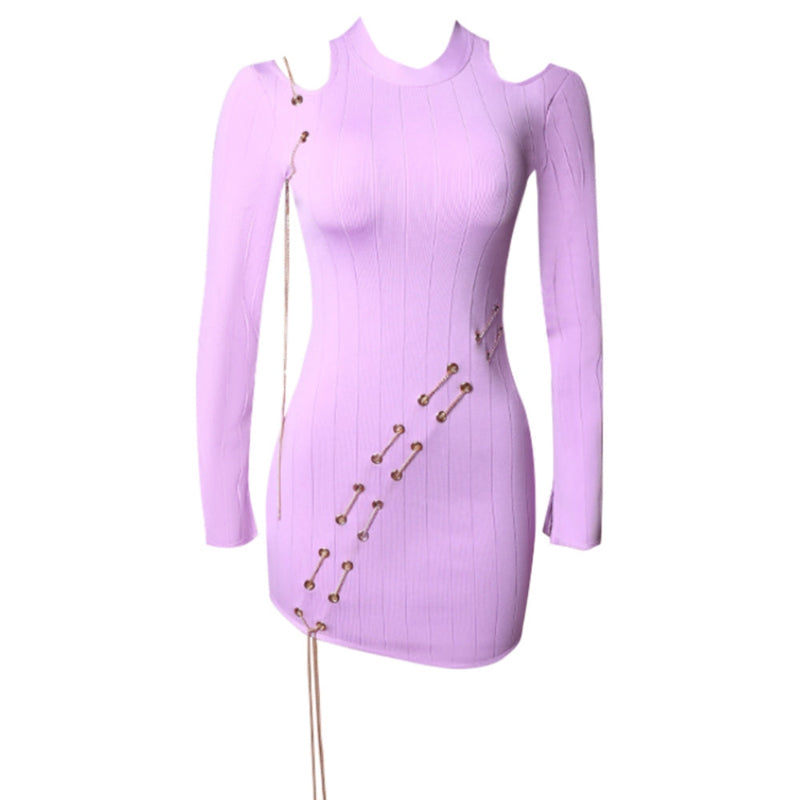 Purple Bandage Dress PZL2804 4