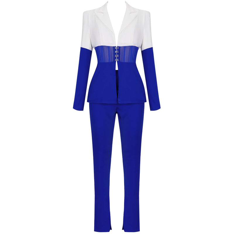 Elegant Blazer and Pants Patchwork Suit SY20003