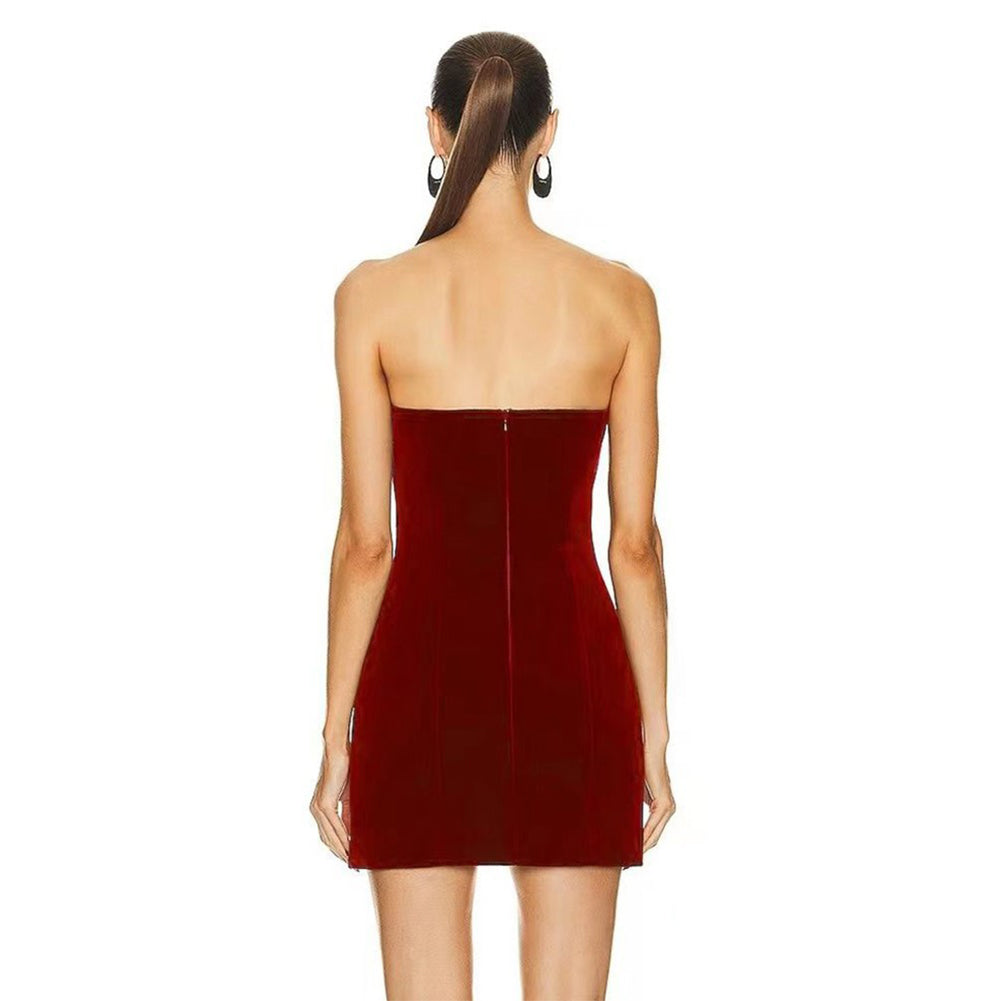 Wine Red Dress ZNSBA717