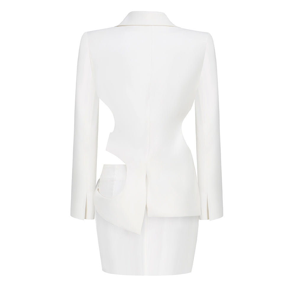 White Bodycon Set ZNSBA835 4
