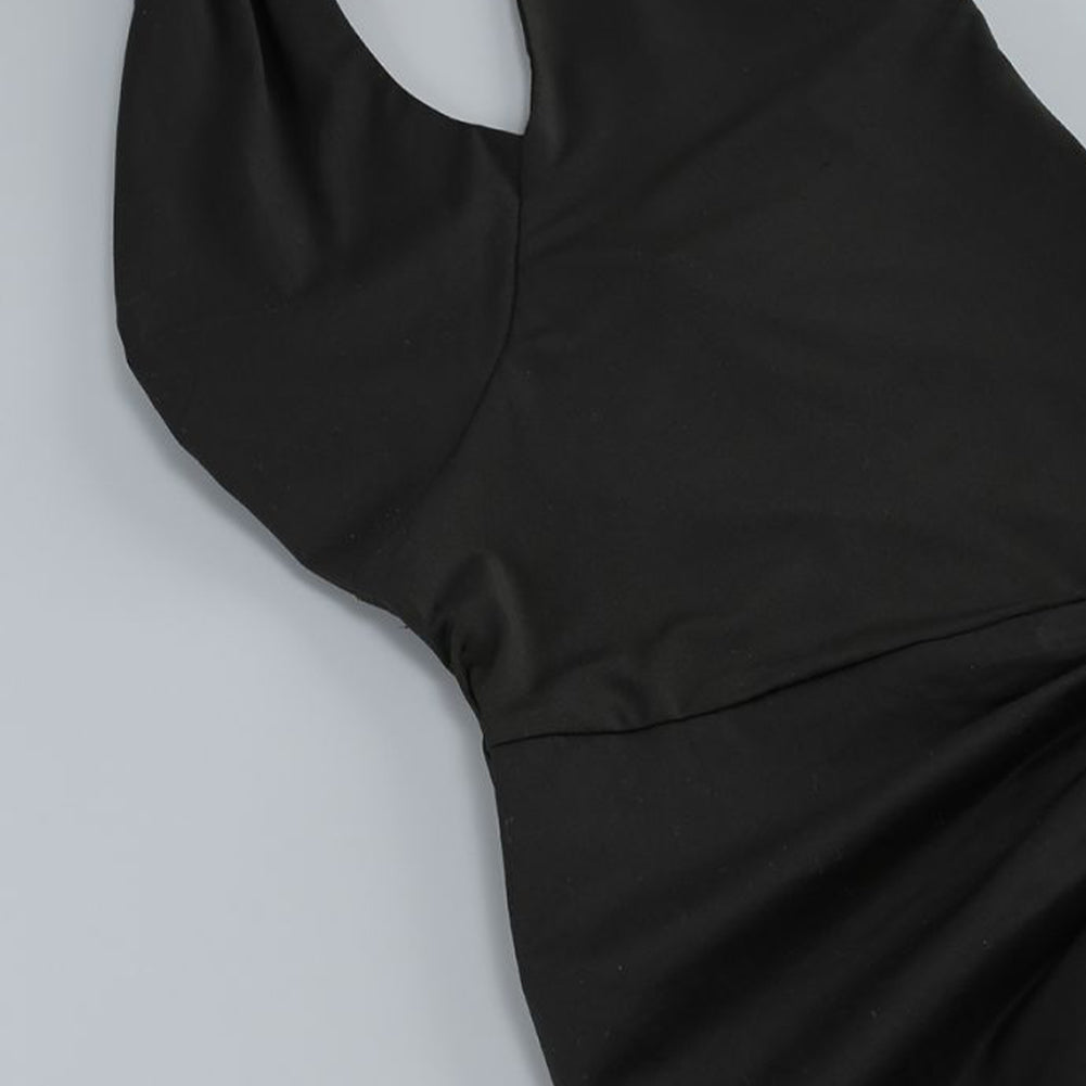 Halter Sleeveless Pure Color Mini Dress ZNSBA991